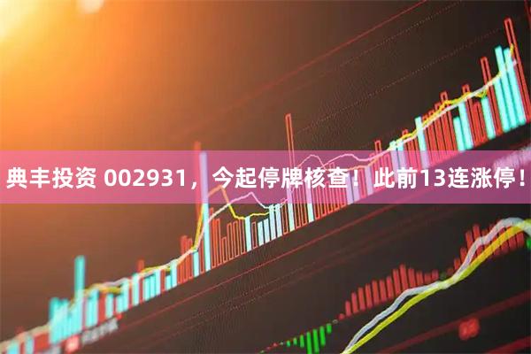 典丰投资 002931，今起停牌核查！此前13连涨停！